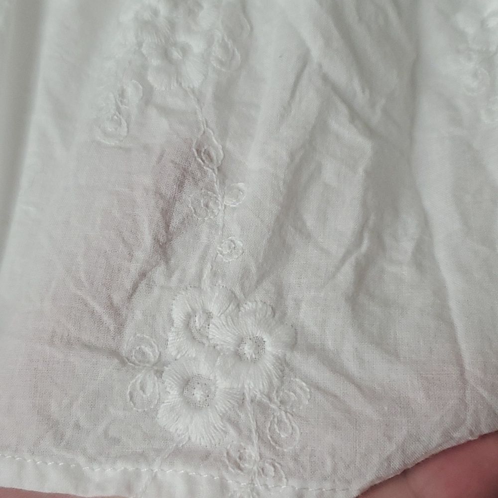 Torrid White Fit & Flare Dress Size 2X Floral Embroidered Pockets Belt - Picture 4 of 8